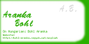 aranka bohl business card